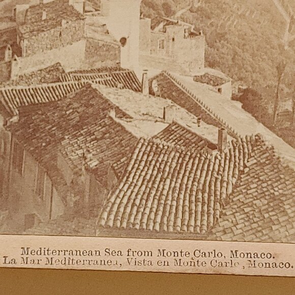 ANTIQUE STEREOGRAPH CARD Mediterranean Sea from Monte Carlo Monaco - Picture 3 of 5